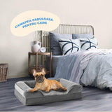 Pat confortabil pentru câini Elindor®, moale, mărimea M, 71x58x15 cm, gri