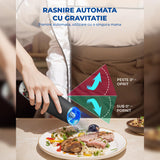 Set 2 Rasnite Electrice Elindor® Rasnita Electrica Led pentru Sare si Piper, Solnita si Pipernita din Sticla, Recipient Condimente cu Senzor Gravitational, Reglare Grosime Macinare, Operare cu o Mana, pentru Bucatarie, 135 ml, 20 x 6.3 cm, Transparent / N