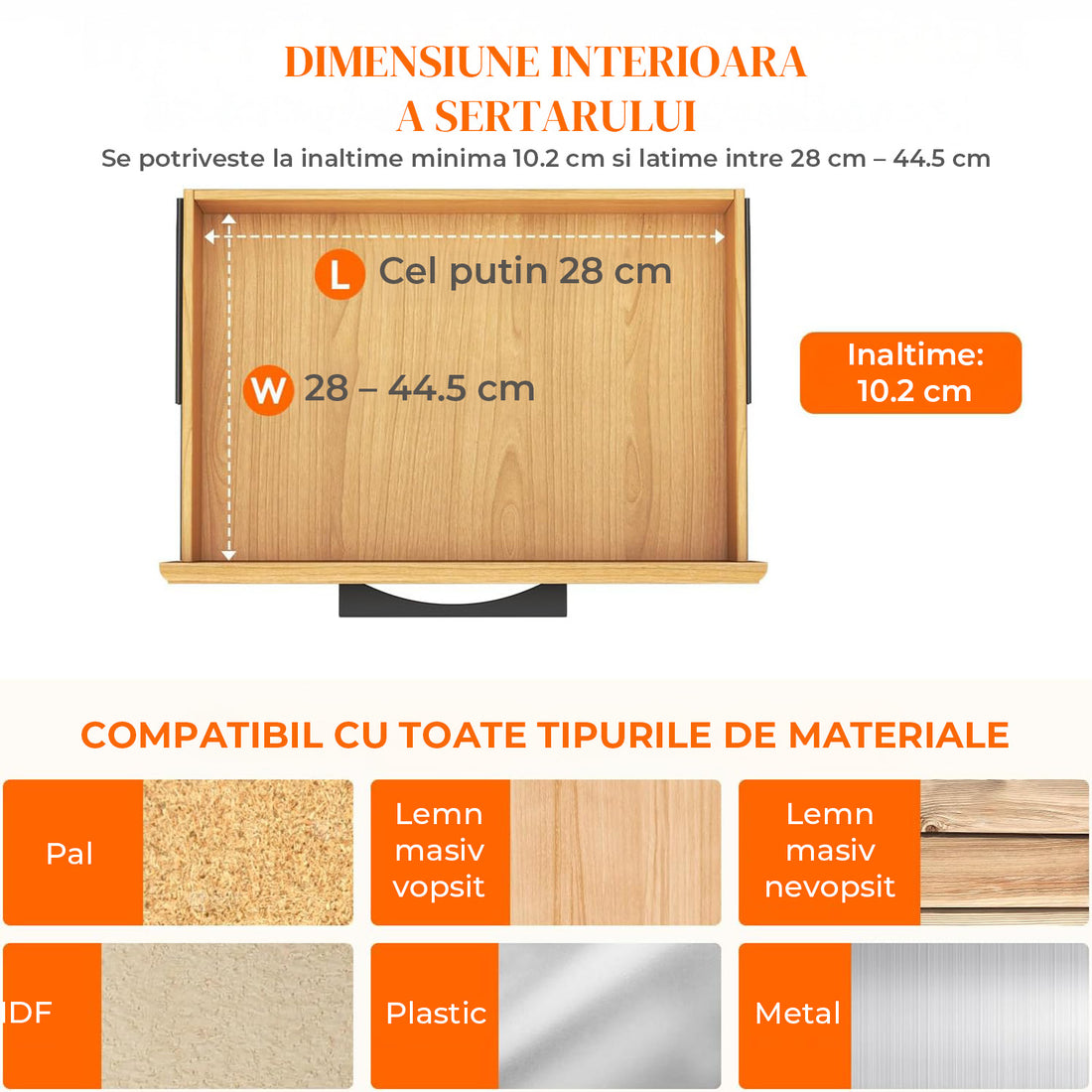 Set 5 Separatoare Extensibile Elindor® din Plastic pentru Sertar, Organizare Bucatarie, Birou, Dormitor, Baie, Organizatoare si Separatoare Sertare, Organizator Spatii Depozitare, Ajustabil si Extensibil de la 28 cm la 48 cm, Transparent