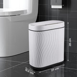 Cos de Gunoi cu Senzor Elindor® cu Capacitate 7.5l, Capac Inteligent Anti-Miros, Deschidere Silentioasa, Design Elegant, Subtire, Ideal pentru Baie, Bucatarie, Birou, Dormitor, Perfect pentru Colectare Deseuri, Rezistent la Apa IPX5 Alb / Negru