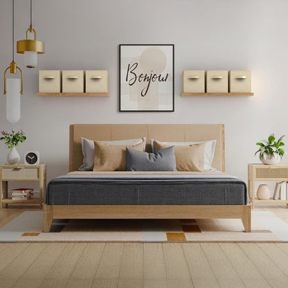 Set 6 Cutii Depozitare Elindor® Pliabile, Tip Sertar, Organizator pentru Dormitor Studentesc, Organizatoare pentru Dulap, Cutie Organizare, Cos Multifunctional, Separator Haine, Paturi, Jucarii, Pentru Dormitor, Living, 26.5 x 26.5 x 28 cm, Bej