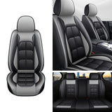 Set 5 Huse Gri Deschis, Scaune de Masina Elindor®, Huse Auto Piele, Impermeabile, Universale, Protectie Scaun Fata si Spate, Montaj Rapid, Accesorii Masina Interior