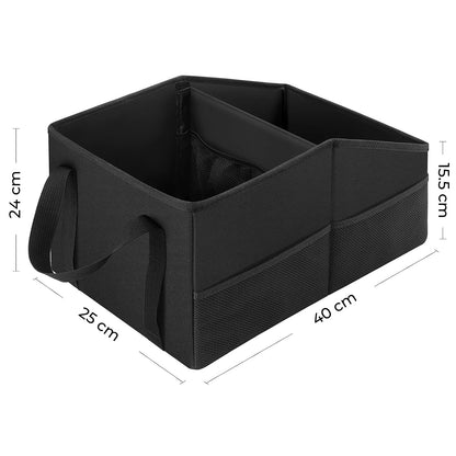 Organizator Portbagaj Auto Elindor®, Cutie Pliabila, Geanta Depozitare, Compartimentare Practica, Accesorii Interior Masina, Plasa Elastica, Suport Bagaje, Organizare Rapida, Negru