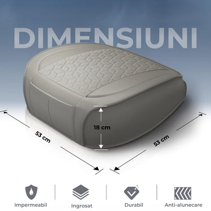 Husa Scaun Auto din Piele Ecologica Impermeabila Elindor®, Gri