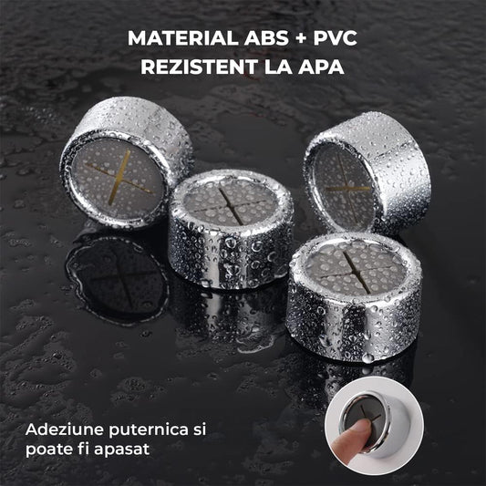 Set 4 Agatatoare Adezive Elindor® din ABS, Suport de Prosoape Autoadeziv, Fara Gaurire,  Usor de Instalat si de Curatat, Design Ergonomic, pentru Baie, Dormitor, Bucatarie si Usa, Argintiu