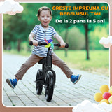 Bicicleta Fara Pedale Elindor®, Scaun Reglabil si Confortabil, Usoara, Negru