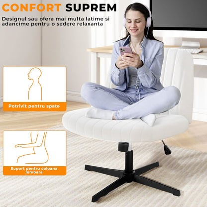 Scaun Birou Elindor®, Modern, Reglabil, Alb