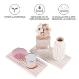 Set 2 Covorase pentru Chiuveta Elindor® din Diatomit, Extra Absorbant, Uscare Rapida, Antiderapante, Design Contemporan si Minimalist, Rezistente la Apa, 21 cm x 10 cm x 1.5 cm, Bej Deschis