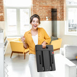 Căruț Pliabil Elindor® 227 KG, cu 6 Roți, 2 Corzi Elastice, Negru