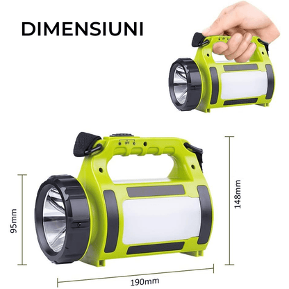 Lanternă LED Reîncărcabilă Elindor®, 650LM, Verde