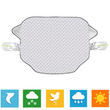 Parasolar Auto Elindor® pentru Parbriz si Oglinzi, Magnetic cu 3 Magneti, cu Banda Reflectorizanta, Material cu 4 Straturi, Universal, Folie pentru Protectie Soare, Antiinghet, Pliabil, Usor de Depozitat, Accesorii Masina Exterior, 193 x 125 cm, Argintiu