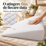 Perna Wedge Elindor® Memory Foam Pillow pentru Spate, Suport Ergonomic, Spuma cu Memorie Anatomica, Hipoalergenica, Husa Detasabila Respirabila, Ajuta la Spondiloza Cervicala, Ideal pentru Dormit, 61 x 61 x 19 cm, Alb