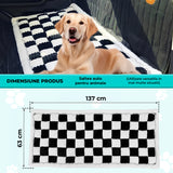 Husa Scaune Auto Elindor® pentru Protectie Scaun Sezut / Spatar si Transport Animale, Caini si Pisici, Universala, Ofera Protectie Pentru Bancheta Spate Masina, Antialunecare, 137 × 63 × 5 cm, Negru / Alb