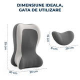 Perna Ergonomica Elindor®, Perna Wedge pentru Circulatie si Recuperare, Suport pentru Genunchi, Picioare si Trunchi, cu Spuma cu Memorie, Husa Textila, 55 × 39 × 30 cm, Gri