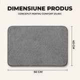 Covoras Antiderapant Elindor® pentru Intrare Casa, Lavabil la Masina, Super Absorbant, Moale, Durabil, Talpa Cauciucata Anti-Alunecare, Usor de Curatat, Pentru Interior si Exterior, 60 x 40 cm, Gri