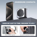 Incarcator Wireless 3 in 1 MagSafe Elindor®, Pliabil, Fast Charging 15W, Suport Magnetic pentru iPhone si Apple Watch