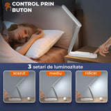 Lampa LED de Birou Elindor®, Pliabilă, 3 Moduri de Iluminare, Alb
