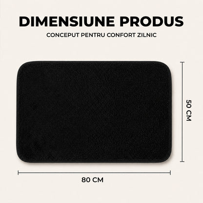 Covoras Antiderapant Elindor® pentru Intrare Casa, Lavabil la Masina, Super Absorbant, Moale, Durabil, Talpa Cauciucata Anti-Alunecare, Usor de Curatat, Pentru Interior si Exterior, 50 x 80 cm, Negru