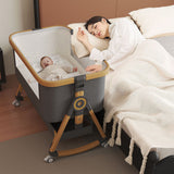 Patut Pliabil Bebelusi Elindo® 3 in 1, Copii 0-12 luni, Leagan Bebe pe 2 Etaje, Cos Depozitare, 6 Trepte de Inaltime Reglabila, Portabil, Plasa Laterala, Roti cu Sistem Blocare, Saltea Integrata, Greutate Maxima 15 kg, Gri