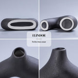 Vaze Moderne Elindor® Set 2 Bucati, Design Unic, Accente Boho, Decorative, Potrivite pentru Orice Tip de Flori, Negru