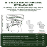 Bideu Retractabil Elindor® pentru Toaleta cu Functie de Auto Curatare, Non Electric, Ultra Slim, Buton Control de Presiune, pentru Igiena Personala, Apa Rece, Kit Accesorii WC, Sistem Bidet pentru Colac si Capac de Toalete, Set pentru Baie, Negru