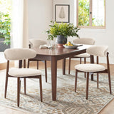 Set 2 Scaune Elindor® Ergonomice, Design Contemporan, Scaun cu Spatar si fara Manere, Tapitate cu Picioare din Lemn, Potrivite pentru Living, Bucatarie, Birou, Dormitor, 79 x 55 x 48 cm, Bej