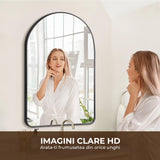 Oglinda de Perete Elindor® Arcuita 55x75 cm, Reflexie HD, Rama Neagra