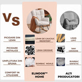 Fotoliu Balansoar Elindor® cu Pernă Moale și Spătar Înalt, Pufos, Suportă 115kg