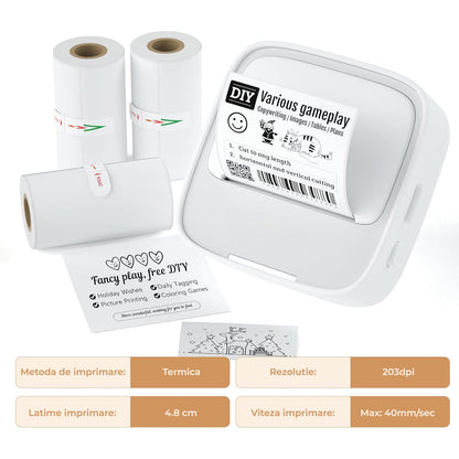 Rola Hârtie Termică Elindor® 1.5m x 4.8cm, Set 3 Buc