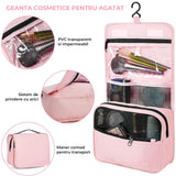Set Organizatoare Calatorie Elindor® pentru Bagaj cu 8 Genti de Depozitare Haine, Accesorii, Cosmetice, Roz