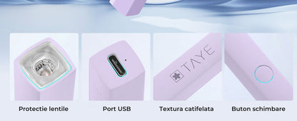 Aparat de Ras Electric Elindor® pentru Femei, 3-In-1, USB Reincarcabil, Ras Uscat/Umed, Albastru