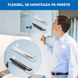 Set 4 Organizatoare Multifunctionale Elindor® cu Adeziv, Suport din Plastic Dulap pe Usa Blat Chiuveta, Inaltime Reglabila, 4x Organizator Suspendat, Organizare pentru Bucatarie, Baie, Camara, Bar, Raft Depozitare Saci de Gunoi, Pungi, 7x6.5x4 cm, Alb