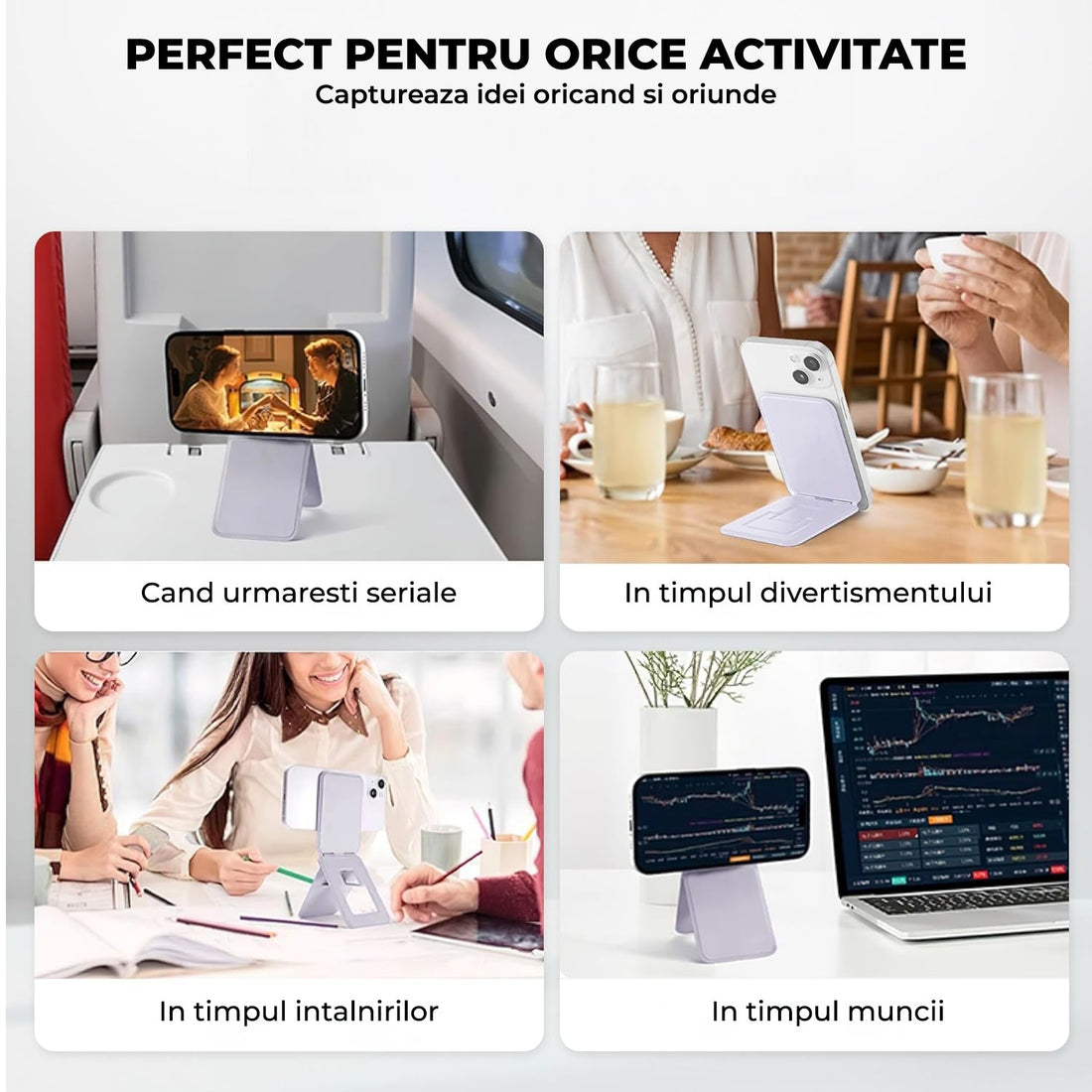 Suport Telefon Elindor®,Trepied Reglabil MagSafe, Gri