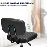 Scaun de Birou Elindor® Fără Brațe, Rotativ, Reglabil, Negru