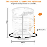 Organizator Machiaj Elindor® Rotativ, 360°, Transparent