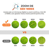 Microscop Digital Elindor® Ecran LCD, 8 LED-uri Reglabile, Compatibil Windows Mac, Suport Ajustabil, Baterie Reincarcabila, Microscop Portabil pentru Monede, Bijuterii, Educatie STEM