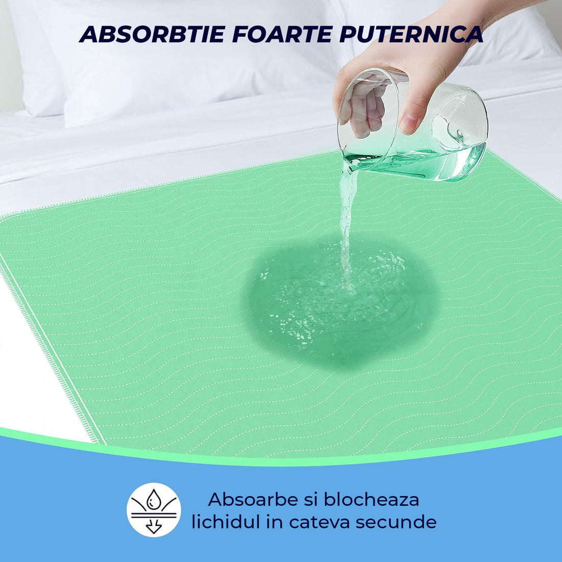 Set 4 Covorase Absorbante Elindor® Igienice, Asternut pentru Animale, Caini, Pisici, Copii, Varstnici, Ultra-Absorbant, pentru Talie Medie si Mare, Prevenirea Scurgerilor De Lichid, 4 Substraturi, Marimea XL, 86 x 91 cm, Verde