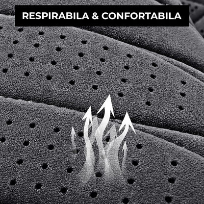 Husă Auto Elindor®, Suede Moale, Universală, Confort Premium, Pernă Tetiere Inclusă, Gri Închis