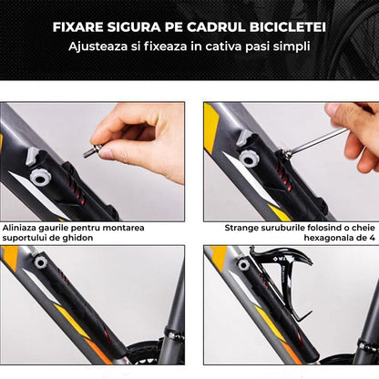 Pompă Portabilă Bicicletă Elindor® 120 PSI, Neagră
