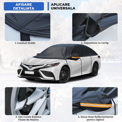 Prelata Auto Impermeabila Elindor®, Captuseala Moale, Berlina L, Accesorii Masina, Negru