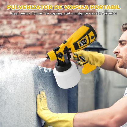 Pulverizator Vopsea Elindor®, Electric, 800W, Rezervor 900ml, 3 Duze, Galben