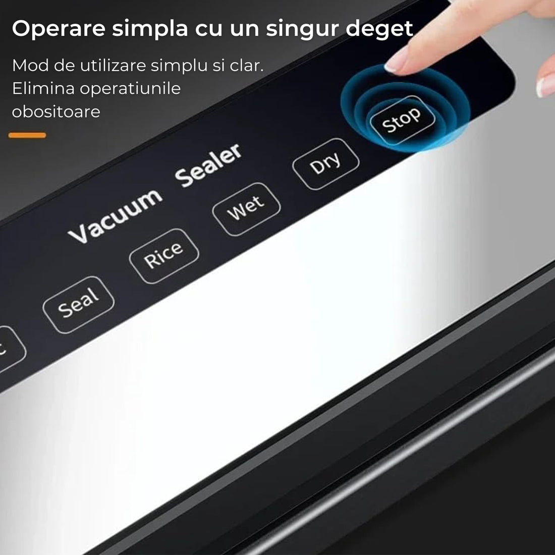 Aparat de Vidat Alimente Elindor®, 10 Pungi Incluse, Design Automat, Moduri Uscat și Umed