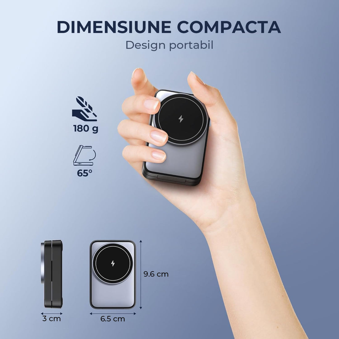 Incarcator Magnetic Elindor® Incarcare 3-in-1, MagSafe, 15W, Pliabil si Portabil, pentru iPhone, Apple Watch, AirPods, Gri