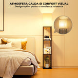 Lampa Podea Elindor® cu Rafturi și Lumina Reglabilă, Neagră