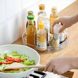 Organizator Rotativ 360° Elindor®, Acrilic 23 cm, 1 Nivel, Pentru Condimente, Cafea, Ceai, Borcane, Sticle, Produse Cosmetice, Accesorii Baie, Mirodenii, Dulapuri, Sertare, Bucatarie, Baie, Birou, Suprafata Antiaderenta, Transparent