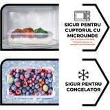 Set 24 Recipiente Alimente Elindor® Caserole pentru Depozitare, Frigider si Congelator, Inchidere Etansa, 7 Dimensiuni, Transparent