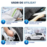 Parasolar Elindor® pentru Parbriz și Oglinzi, Impermeabil, 230 x 158 cm, Argintiu