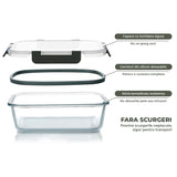 Set de 12 Caserole Elindor® din Sticla, Recipiente Ingrediente pentru Bucatarie, pentru Alimente Uscate, Recipient pentru Depozitare Cafea, Zahar, Paste, Cereale, Capac Etans, Potrivit pentru Congelator Transparent