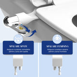 Bideu Retractabil Elindor® Ultra Subtire, pentru Toaleta cu Functie de Auto Curatare, Non Electric, Buton Control de Presiune, pentru Igiena Personala, Apa Rece, Kit Accesorii WC, Sistem Bidet pentru Colac si Capac de Toalete, Set pentru Baie, Alb