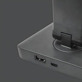 Lampa de Birou Elindor® Neagra cu LED, Pliabila, Incarcare USB si Incare Wireless Telefon, 5 Moduri Lumina Camera Rece/Cald si 5 Intensitati, Veioza Control prin Atingere, Potrivita si pentru Noptiera in Dormitor, Oprire Automata, 39 x 3 x 10,8 cm